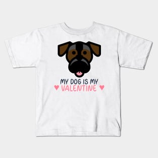 My Dog Is My Valentine Kids T-Shirt